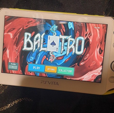 Balatro running on a ps vita